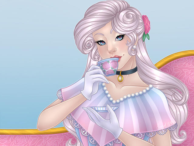 Tea Sipping by Ahlia-Sorrelxtaye